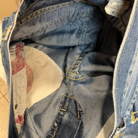 Vintage True Religion Men’s 34 Straight Joey Super T Big T Jeans Made In USA - Picture 6 of 7